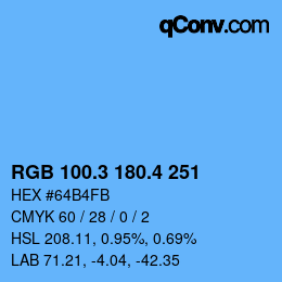 カラーコード: RGB 100.3 180.4 251 | qconv.com