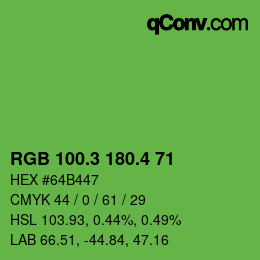 カラーコード: RGB 100.3 180.4 71 | qconv.com