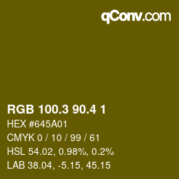 カラーコード: RGB 100.3 90.4 1 | qconv.com