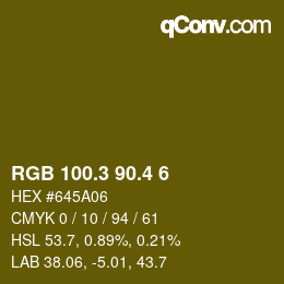 カラーコード: RGB 100.3 90.4 6 | qconv.com