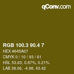 カラーコード: RGB 100.3 90.4 7 | qconv.com