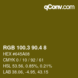 カラーコード: RGB 100.3 90.4 8 | qconv.com