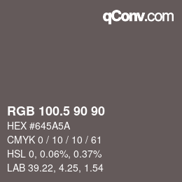 Color code: RGB 100.5 90 90 | qconv.com