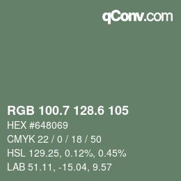 カラーコード: RGB 100.7 128.6 105 | qconv.com