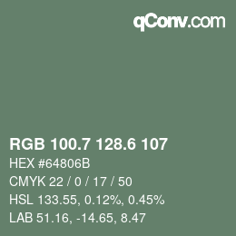カラーコード: RGB 100.7 128.6 107 | qconv.com