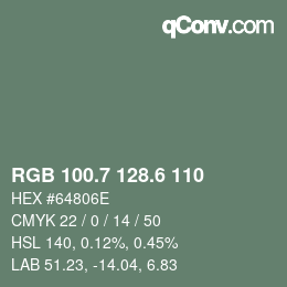 カラーコード: RGB 100.7 128.6 110 | qconv.com