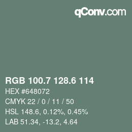 カラーコード: RGB 100.7 128.6 114 | qconv.com