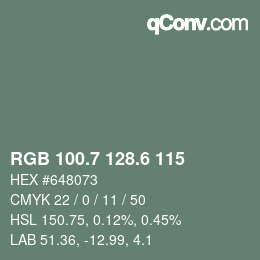 カラーコード: RGB 100.7 128.6 115 | qconv.com