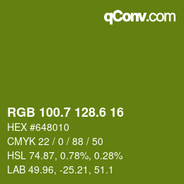 カラーコード: RGB 100.7 128.6 16 | qconv.com
