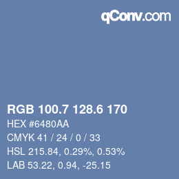 カラーコード: RGB 100.7 128.6 170 | qconv.com