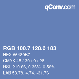 カラーコード: RGB 100.7 128.6 183 | qconv.com