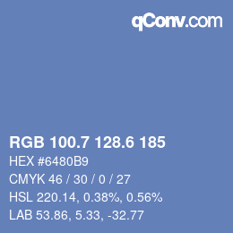 カラーコード: RGB 100.7 128.6 185 | qconv.com