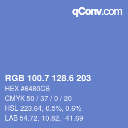 カラーコード: RGB 100.7 128.6 203 | qconv.com