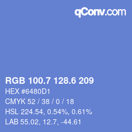 カラーコード: RGB 100.7 128.6 209 | qconv.com