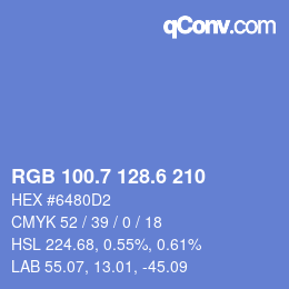 カラーコード: RGB 100.7 128.6 210 | qconv.com