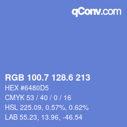 カラーコード: RGB 100.7 128.6 213 | qconv.com