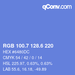 カラーコード: RGB 100.7 128.6 220 | qconv.com