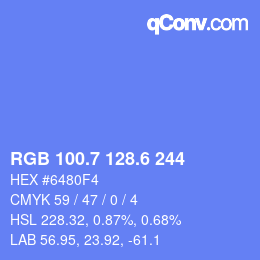 カラーコード: RGB 100.7 128.6 244 | qconv.com