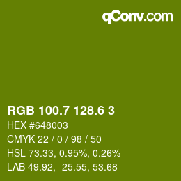カラーコード: RGB 100.7 128.6 3 | qconv.com
