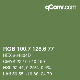 カラーコード: RGB 100.7 128.6 77 | qconv.com