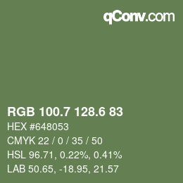 カラーコード: RGB 100.7 128.6 83 | qconv.com