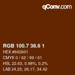 カラーコード: RGB 100.7 38.6 1 | qconv.com
