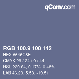 Color code: RGB 100.9 108 142 | qconv.com
