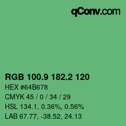 カラーコード: RGB 100.9 182.2 120 | qconv.com