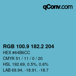Color code: RGB 100.9 182.2 204 | qconv.com
