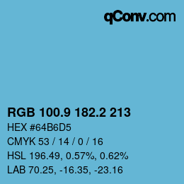 Color code: RGB 100.9 182.2 213 | qconv.com