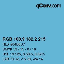 カラーコード: RGB 100.9 182.2 215 | qconv.com