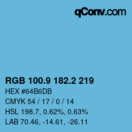 Color code: RGB 100.9 182.2 219 | qconv.com