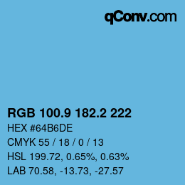 Color code: RGB 100.9 182.2 222 | qconv.com
