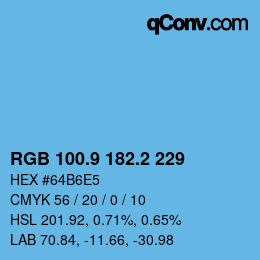 Color code: RGB 100.9 182.2 229 | qconv.com