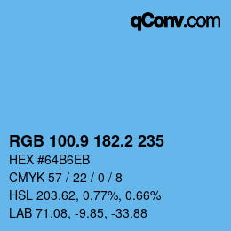Color code: RGB 100.9 182.2 235 | qconv.com