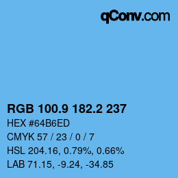 Color code: RGB 100.9 182.2 237 | qconv.com