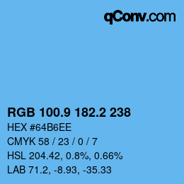 Color code: RGB 100.9 182.2 238 | qconv.com
