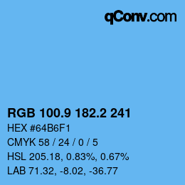 Color code: RGB 100.9 182.2 241 | qconv.com