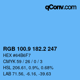Color code: RGB 100.9 182.2 247 | qconv.com