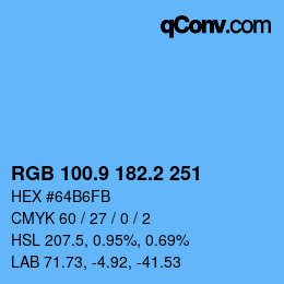 Color code: RGB 100.9 182.2 251 | qconv.com