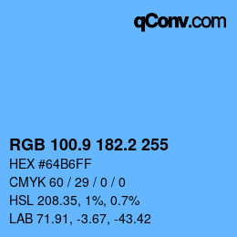 Color code: RGB 100.9 182.2 255 | qconv.com