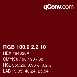 カラーコード: RGB 100.9 2.2 10 | qconv.com