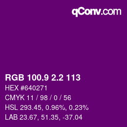 カラーコード: RGB 100.9 2.2 113 | qconv.com