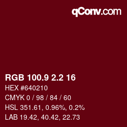 Color code: RGB 100.9 2.2 16 | qconv.com