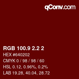 カラーコード: RGB 100.9 2.2 2 | qconv.com