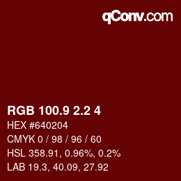 カラーコード: RGB 100.9 2.2 4 | qconv.com