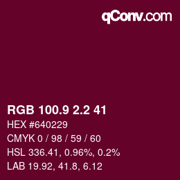 カラーコード: RGB 100.9 2.2 41 | qconv.com