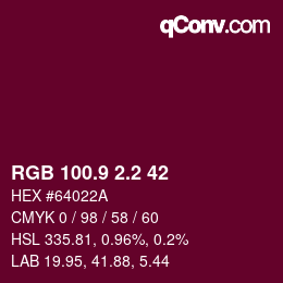 カラーコード: RGB 100.9 2.2 42 | qconv.com
