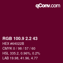 カラーコード: RGB 100.9 2.2 43 | qconv.com