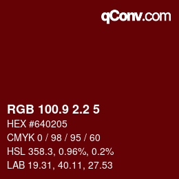 Color code: RGB 100.9 2.2 5 | qconv.com